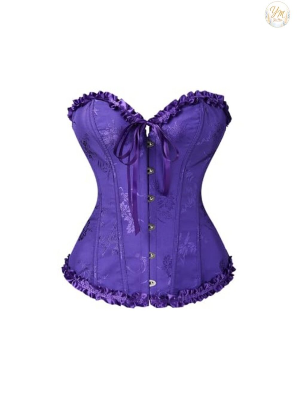 Women's Lace Bustier Corset Top Overbust Steel Boned Push Up Shapewear